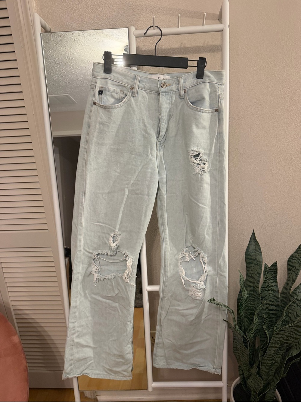 KanCan Light Wash Distressed Flare Jeans